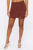 Women's Crepe Slit Mini Skirt in Espresso Large