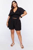 Women's High-Rise Shorts in Black, 1X