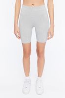 Women's Basic Organically Grown Cotton Biker Shorts in Heather Grey, XS