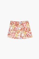 Girls Tropical Floral Skirt (Kids) in Red, 9/10