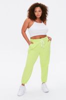 Women's Fleece Drawstring Joggers in Lime, 3X