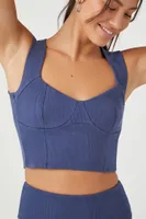 Women's Active Corset Crop Top in Navy Large