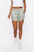 Women's Dolphin Ringer Shorts in Olive/White Small