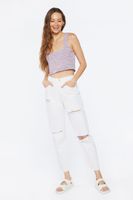 Women's Marled Sweater-Knit Crop Top Rose