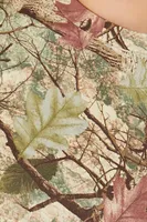 Women's Leaf Print Crop Top in Olive, 3X