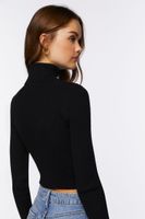 Women's Ribbed Turtleneck Sweater in Black Medium