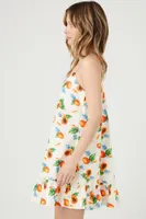 Women's Papaya Print Shift Mini Dress