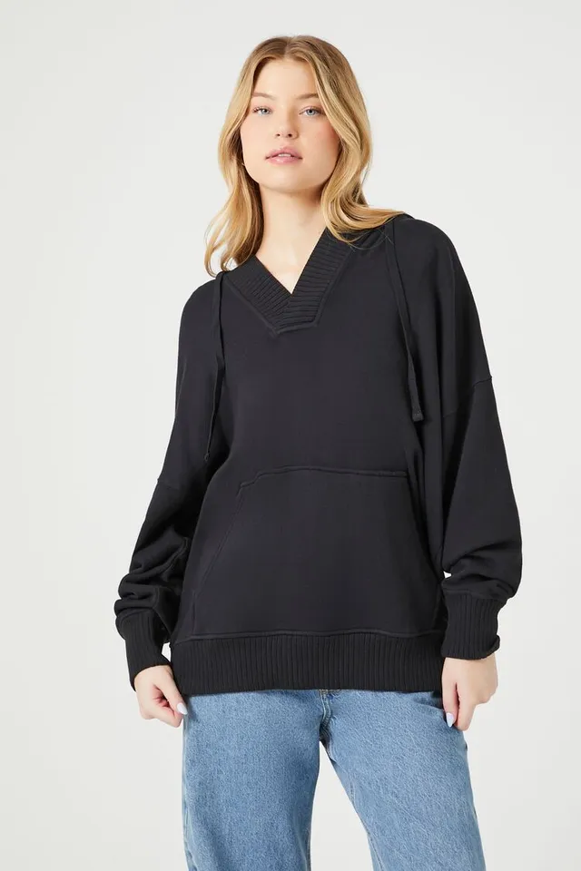 Forever 21 Women's French Terry Drop-Sleeve Hoodie Small