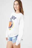 Women's Miller Lite Graphic Pullover in White Small