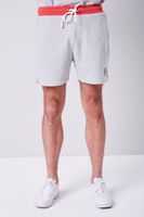 Men Embroidered Hazy Daze Shorts in Heather Grey/Red Large