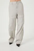 Women's Nylon Cargo Pants in Grey Small