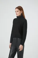 Women's Turtleneck Ribbed Knit Sweater Small