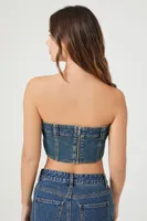 Women's Reworked Denim Tube Top Medium