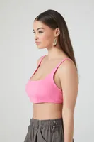 Women's Ponte Knit Super Cropped Tank Top in Pink, XL