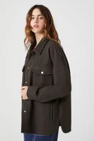 Women's Faux Suede Drop-Sleeve Shacket