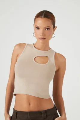 Women's Sweater-Knit Cutout Tank Top