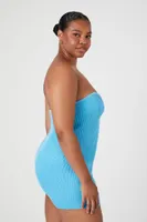 Women's Bodycon Tube Mini Dress in Sky Blue, 3X