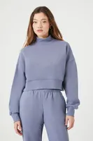 Women's Fleece Turtleneck Cropped Pullover