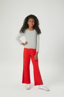 Girls Striped Flare Pants (Kids) in Red, 5/6