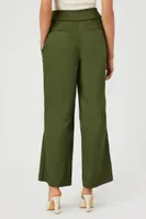 Women's Satin Foldover Tie-Waist Pants in Cypress , XL