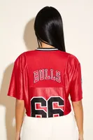 Women's Chicago Bulls Graphic Crop Top in Red Medium