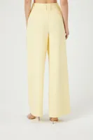 Women's High-Rise Wide-Leg Trouser Pants in Yellow Medium