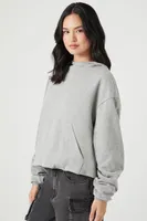 Women's French Terry Drop-Sleeve Hoodie in Heather Grey Small