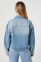 Women's Cropped Denim Jacket in Medium Denim Small