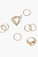 Women's Faux Gem Ring Set in Gold, 7