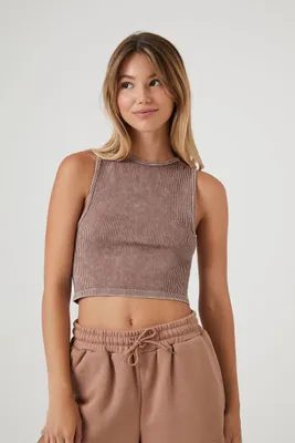 Women's Seamless Mineral Wash Tank Top in Ash Brown, S/M