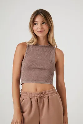 Women's Seamless Mineral Wash Tank Top in Ash Brown, M/L