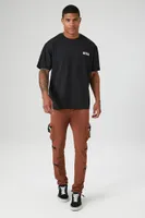 Men Utility Cargo Joggers in Brown, XXL