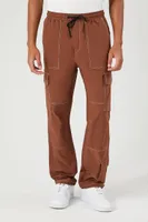 Men Slim-Fit Drawstring Pants in Brown, XXL