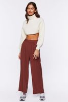 Women's Wide-Leg Pleated Pants in Brown Medium