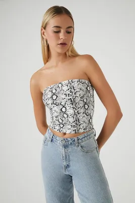 Women's Contour Snake Print Tube Top