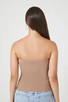 Women's Sweater-Knit Tube Top in Ash Brown Small