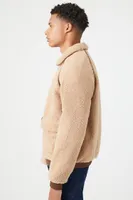 Men Faux Shearling Zip-Up Jacket