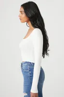 Women's Tie-Back Long-Sleeve Top in Vanilla Small