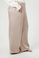 Women's Satin Wide-Leg Pants in Goat, 1X