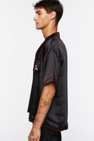 Men Youth of Today Graphic Satin Shirt in Black/Red Large