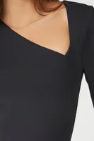 Women's Asymmetrical Jersey Bodysuit Black