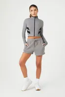 Women's Active Seamless Zip-Up Jacket in Dark Grey Medium