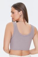 Women's Ribbed Knit Crop Top in Mocha Large