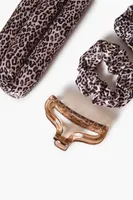 Leopard Print Heatless Curling Rod Set in Black