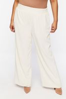 Women's Corduroy Wide-Leg Pants in Vanilla, 0X