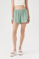 Women's Chiffon High-Rise Shorts in Sage Large