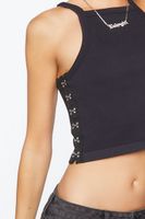 Women's Hook-and-Eye Crop Top in Black, S/M