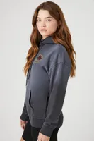 Women's New York Graphic Fleece Hoodie in Dusty Blue Small