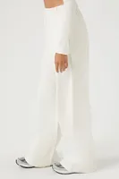 Women's Cotton Wide-Leg Pants in Ivory Medium