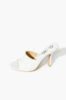 Women's Faux Croc Stiletto Heels in White, 7.5